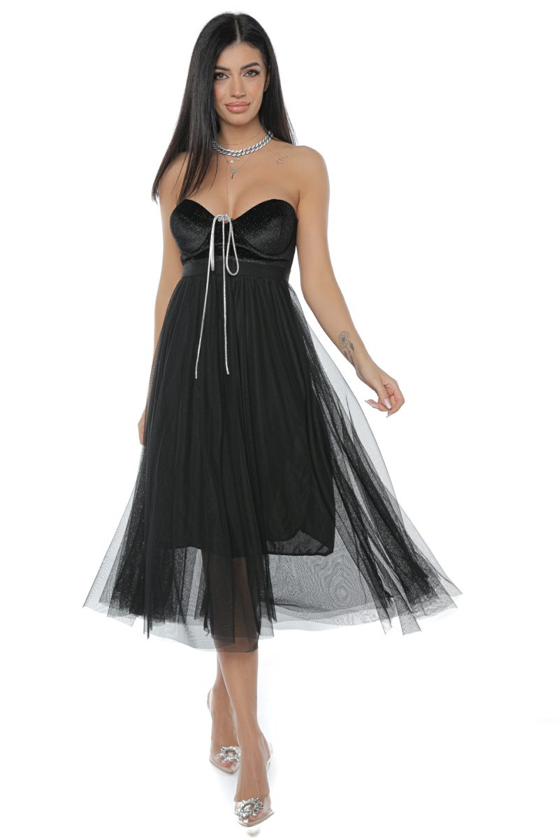 Top Damă Negru Sidefat Ruby
