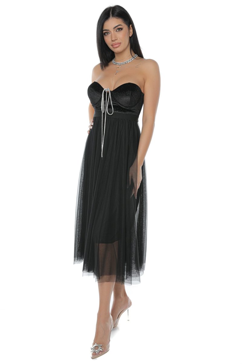 Top Damă Negru Sidefat Ruby