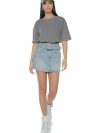 Tricou Damă Gri Deschis cu Pietre Jolly