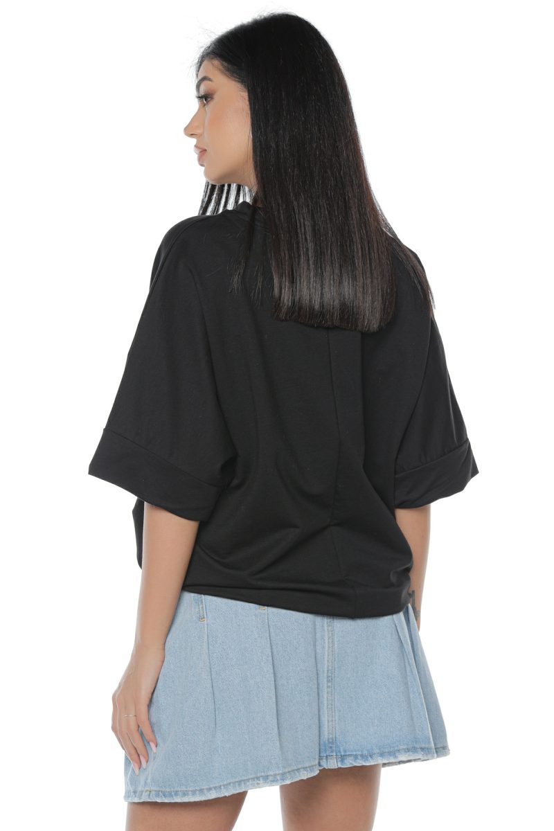 Tricou Damă Negru cu Lanț Iris